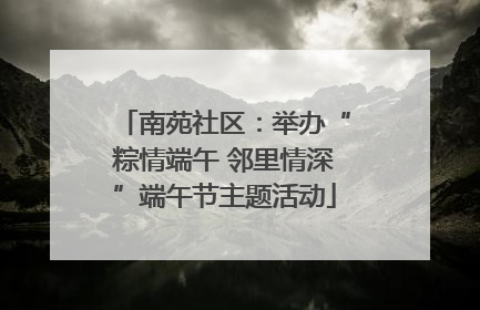 南苑社区：举办“粽情端午 邻里情深”端午节主题活动