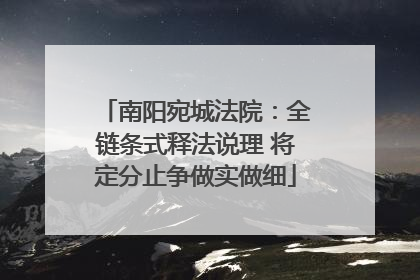 南阳宛城法院：全链条式释法说理 将定分止争做实做细