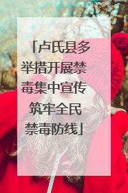 卢氏县多举措开展禁毒集中宣传 筑牢全民禁毒防线