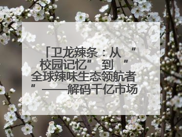 卫龙辣条：从 “校园记忆” 到 “全球辣味生态领航者”——解码千亿市场背后的产品创新与全链路破圈