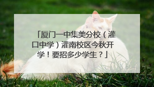 厦门一中集美分校（灌口中学）灌南校区今秋开学！要招多少学生？