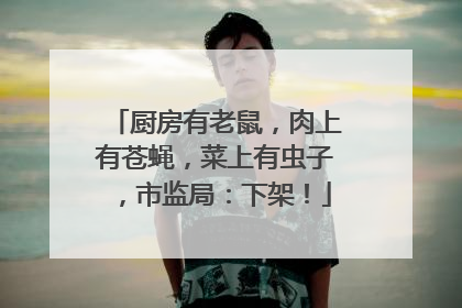 厨房有老鼠，肉上有苍蝇，菜上有虫子，市监局：下架！