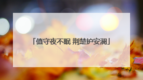 值守夜不眠 荆楚护安澜