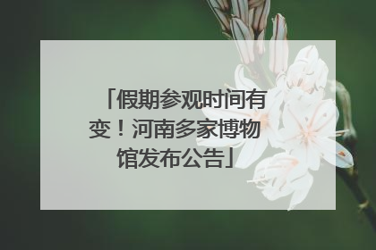 假期参观时间有变！河南多家博物馆发布公告