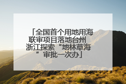 全国首个用地用海联审项目落地台州 浙江探索“地林草海”审批一次办