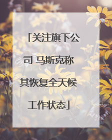 关注旗下公司 马斯克称其恢复全天候工作状态