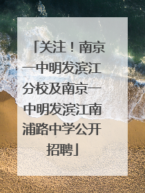 关注！南京一中明发滨江分校及南京一中明发滨江南浦路中学公开招聘