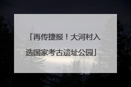 再传捷报！大河村入选国家考古遗址公园