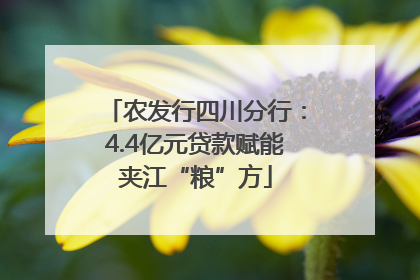 农发行四川分行：4.4亿元贷款赋能夹江“粮”方