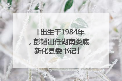 出生于1984年，彭韬出任湖南娄底新化县委书记