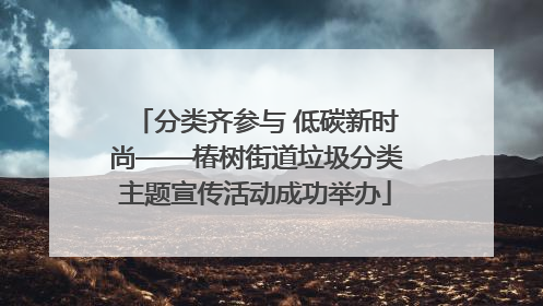 分类齐参与 低碳新时尚——椿树街道垃圾分类主题宣传活动成功举办