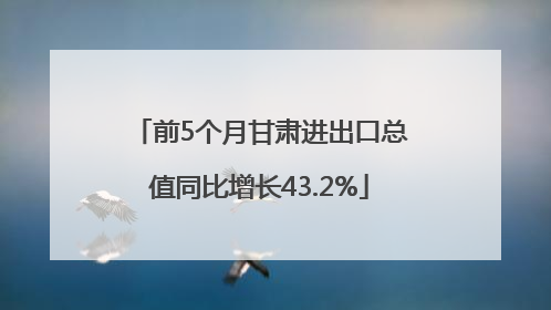 前5个月甘肃进出口总值同比增长43.2%