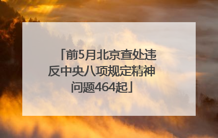 前5月北京查处违反中央八项规定精神问题464起