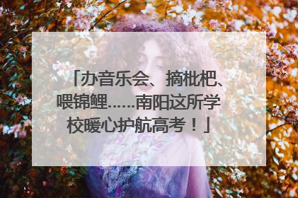 办音乐会、摘枇杷、喂锦鲤……南阳这所学校暖心护航高考！