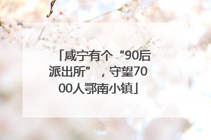 咸宁有个“90后派出所”，守望7000人鄂南小镇