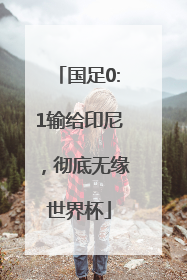 国足0:1输给印尼，彻底无缘世界杯
