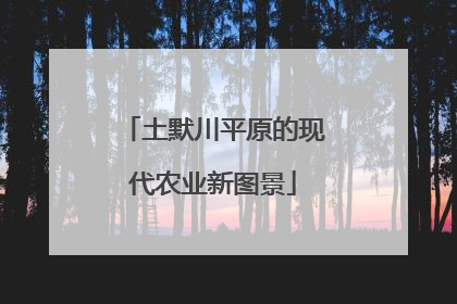 土默川平原的现代农业新图景