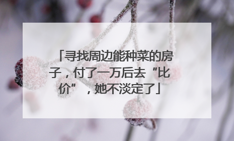 寻找周边能种菜的房子，付了一万后去“比价”，她不淡定了