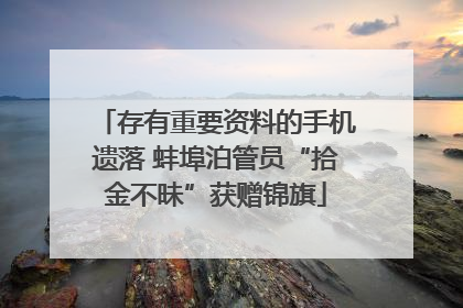 存有重要资料的手机遗落 蚌埠泊管员“拾金不昧”获赠锦旗