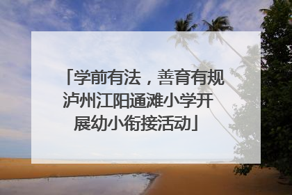 学前有法，善育有规 泸州江阳通滩小学开展幼小衔接活动