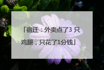 宿迁：外卖点了3 只鸡腿，只花了1分钱