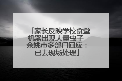 家长反映学校食堂机器出现大量虫子 余姚市多部门回应：已去现场处理