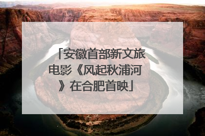 安徽首部新文旅电影《风起秋浦河》在合肥首映