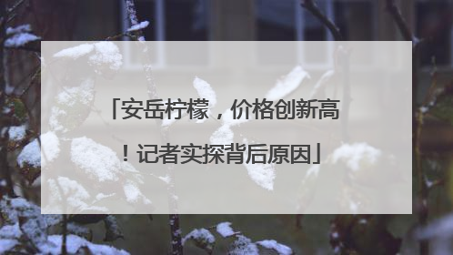 安岳柠檬，价格创新高！记者实探背后原因