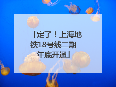 定了！上海地铁18号线二期年底开通
