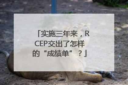实施三年来，RCEP交出了怎样的“成绩单”？