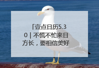 壹点日历5.30｜不慌不忙来日方长，要相信美好都在路上！早安