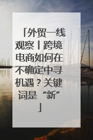 外贸一线观察丨跨境电商如何在不确定中寻机遇？关键词是“新”