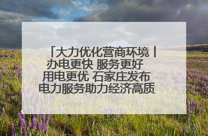 大力优化营商环境丨办电更快 服务更好 用电更优 石家庄发布电力服务助力经济高质量发展八项措施