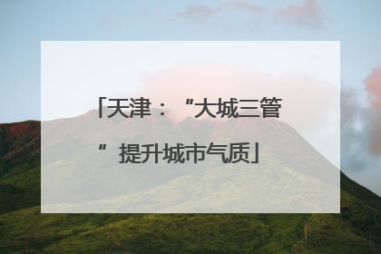 天津：“大城三管”提升城市气质