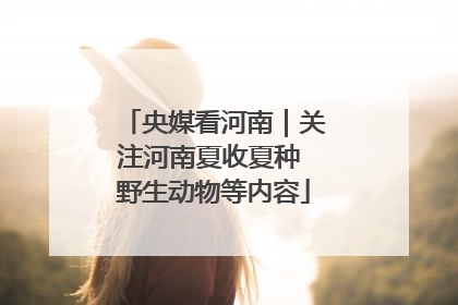 央媒看河南｜关注河南夏收夏种 野生动物等内容