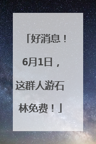 好消息！6月1日，这群人游石林免费！