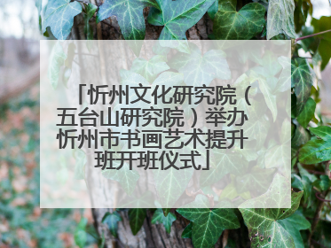 忻州文化研究院（五台山研究院）举办忻州市书画艺术提升班开班仪式