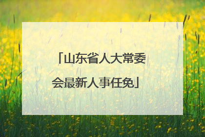 山东省人大常委会最新人事任免