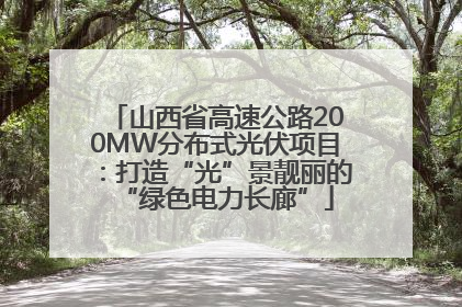山西省高速公路200MW分布式光伏项目：打造“光”景靓丽的“绿色电力长廊”
