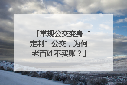 常规公交变身“定制”公交，为何老百姓不买账？