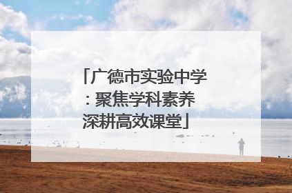 广德市实验中学：聚焦学科素养 深耕高效课堂