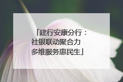 建行安康分行：社银联动聚合力 多维服务惠民生