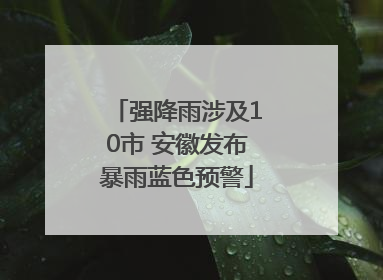 强降雨涉及10市 安徽发布暴雨蓝色预警