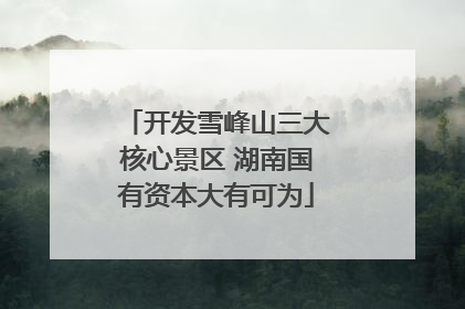 开发雪峰山三大核心景区 湖南国有资本大有可为