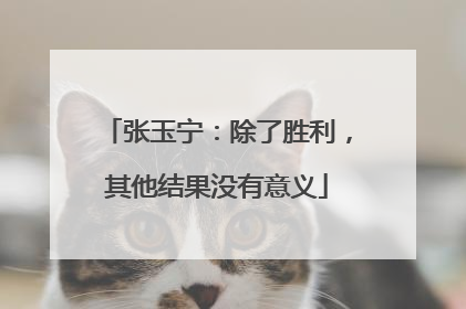 张玉宁：除了胜利，其他结果没有意义