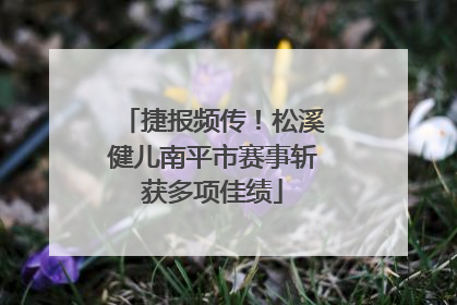 捷报频传！松溪健儿南平市赛事斩获多项佳绩