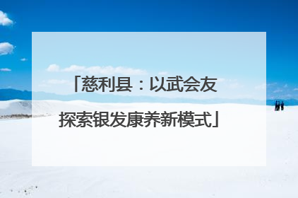 慈利县：以武会友 探索银发康养新模式
