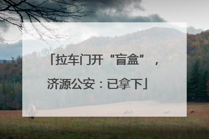 拉车门开“盲盒”，济源公安：已拿下