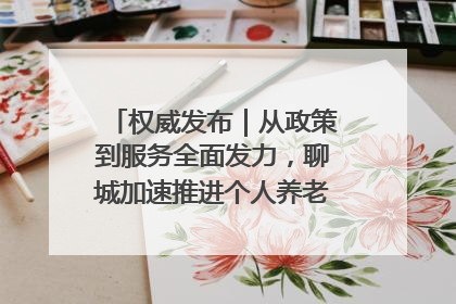 权威发布｜从政策到服务全面发力，聊城加速推进个人养老金制度落地