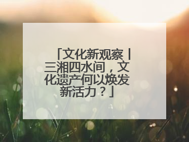 文化新观察丨三湘四水间，文化遗产何以焕发新活力？